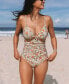 Фото #2 товара Women's Tummy Control V Neck One Piece Swimsuit