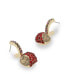 Фото #2 товара Faux Stone Apple Charm Huggie Earrings