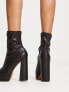 NA-KD platform high heeled boots in black