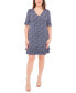 ფოტო #1 პროდუქტის Petite V-Neck Ruffle-Trimmed Sheath Dress