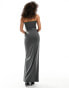 4th & Reckless ruched bandeau maxi dress in grey grau, 46 - фото #4