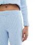 Fashionkilla knitted straight leg trousers co-ord in light blue