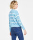 ფოტო #2 პროდუქტის Women's Striped Patch-Pocket V-Neck Cardigan, Created for Macy's