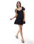 Brave Soul short sleeve tiered dress in black