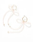 Фото #2 товара ASOS DESIGN drop earrings with faceted bead bow design in pink and gold tone