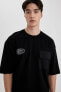 Фото #3 товара Футболка Loose Fit с принтом на спине и карманами, короткий рукав, C0153ax24sm, бренд Defacto