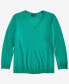 Plus Size 100% Cashmere V-Neck Sweater, Created for Macy's Peacock Green, 1X - фото #4