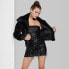 Фото #1 товара Women's Faux Fur Bomber Jacket - Wild Fable Black XXS