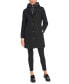 Women's Hooded Bibbed Mixed Media Coat