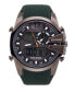 Men's Analog-Digital Green Silicone Strap Watch 51mm