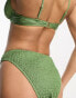 South Beach mix & match high leg bikini bottom in khaki crinkle grün, 42 - фото #3