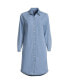 ფოტო #3 პროდუქტის Plus Size Chambray Button Front Dress