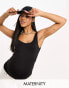 Mamalicious Maternity seamless vest top in black