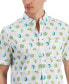 Фото #3 товара Men's Lime Print Short-Sleeve Shirt, Created for Macy's