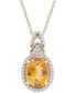 ფოტო #1 პროდუქტის Citrine (2-1/3 ct. t.w.) & Diamond (1/5 ct. t.w.) 18" Pendant Necklace in 14k Gold