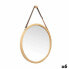 Фото #1 товара Hanging mirror Натуральный Кожа Бамбук Круглый 38 x 35 x 1,5 cm (6 штук)