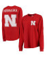 ფოტო #2 პროდუქტის Women's Scarlet Nebraska Huskers The Big Shirt Oversized Long Sleeve T-shirt