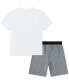 Фото #2 товара Little Boys Rise Graphic T-Shirt & French Terry Shorts, 2 Piece Set