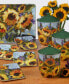 Sunflower Bouquet Set of 4 Canape Plates, 6"