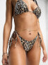 Фото #4 товара South Beach mix & match tie side bikini bottom in leopard print