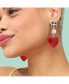 ფოტო #3 პროდუქტის Women's Gold Royal Heart Drop Earrings