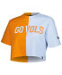 ფოტო #3 პროდუქტის Women's Tennessee Orange, White Tennessee Volunteers Color Block Brandy Cropped T-shirt