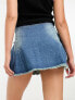 Фото #3 товара Tammy Girl mid rise distressed denim mini skirt with buckle details