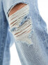 Фото #7 товара ASOS DESIGN baggy jeans with with rips in mid wash blue