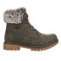 Фото #1 товара Lugz Rucker Hi Faux Fur Lace Up Womens Green, Grey Casual Boots WRUCKHFUD-3616