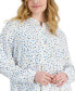 ფოტო #3 პროდუქტის Plus Size Dotted Long-Sleeve Popover Tunic