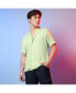 Фото #3 товара Men's Lime Green Self-Design Creased Box Shirt