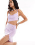 ASOS DESIGN strappy cowl neck ruched detail maxi dress in lilac