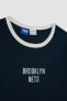 Fit Nba Brooklyn Nets Crop Bisiklet Yaka Ribana Kısa Kollu Tişört B9994ax24sm