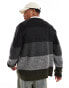 Фото #2 товара Brave Soul knitted colour block cardigan in black & grey