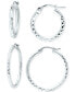 Фото #1 товара 2-Pc. Set Textured Small Hoop Earrings, Created for Macy's