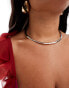 Фото #3 товара DesignB London Curve torque choker necklace in silver