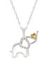 ფოტო #1 პროდუქტის Diamond Elephant Heart 18" Pendant Necklace (1/10 ct. t.w.) in Sterling Silver & 14k Gold-Plate