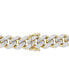 ფოტო #3 პროდუქტის Two-Tone Wide Curb Link Hollow Bracelet in 10k Gold & 10k White Gold