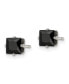 ფოტო #2 პროდუქტის Stainless Steel Polished Black Square CZ Stud Earrings