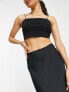 Фото #4 товара ASOS DESIGN Petite satin bias midi skirt in black