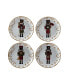 Фото #1 товара Holiday Magic Nutcracker 4 Piece Dessert Plate Set