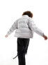 Weekday Cole puffer jacket in light grey