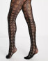 My Accessories London sheer tights in black with heart print