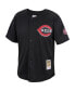 Фото #3 товара Men's Ken Griffey Jr. Black Cincinnati Reds Cooperstown Collection Mesh Batting Practice Button-Up Jersey