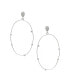 ფოტო #1 პროდუქტის Delicate Crystal Large Oval Hoop Women's Earrings