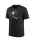 Фото #3 товара Men's Black Pittsburgh Steelers Rewind Logo Tri-Blend T-shirt