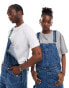 Weekday Unisex Astro denim dungarees in blue