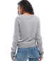 Stradivarius v neck jumper in grey grau, XS - фото #4