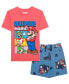 ფოტო #1 პროდუქტის Toddler and Little Boys Super Mario Short Sleeve T-shirt and Shorts, 2 Pc Set