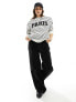 Фото #3 товара 4th & Reckless Paris logo sweatshirt in black and white stripe